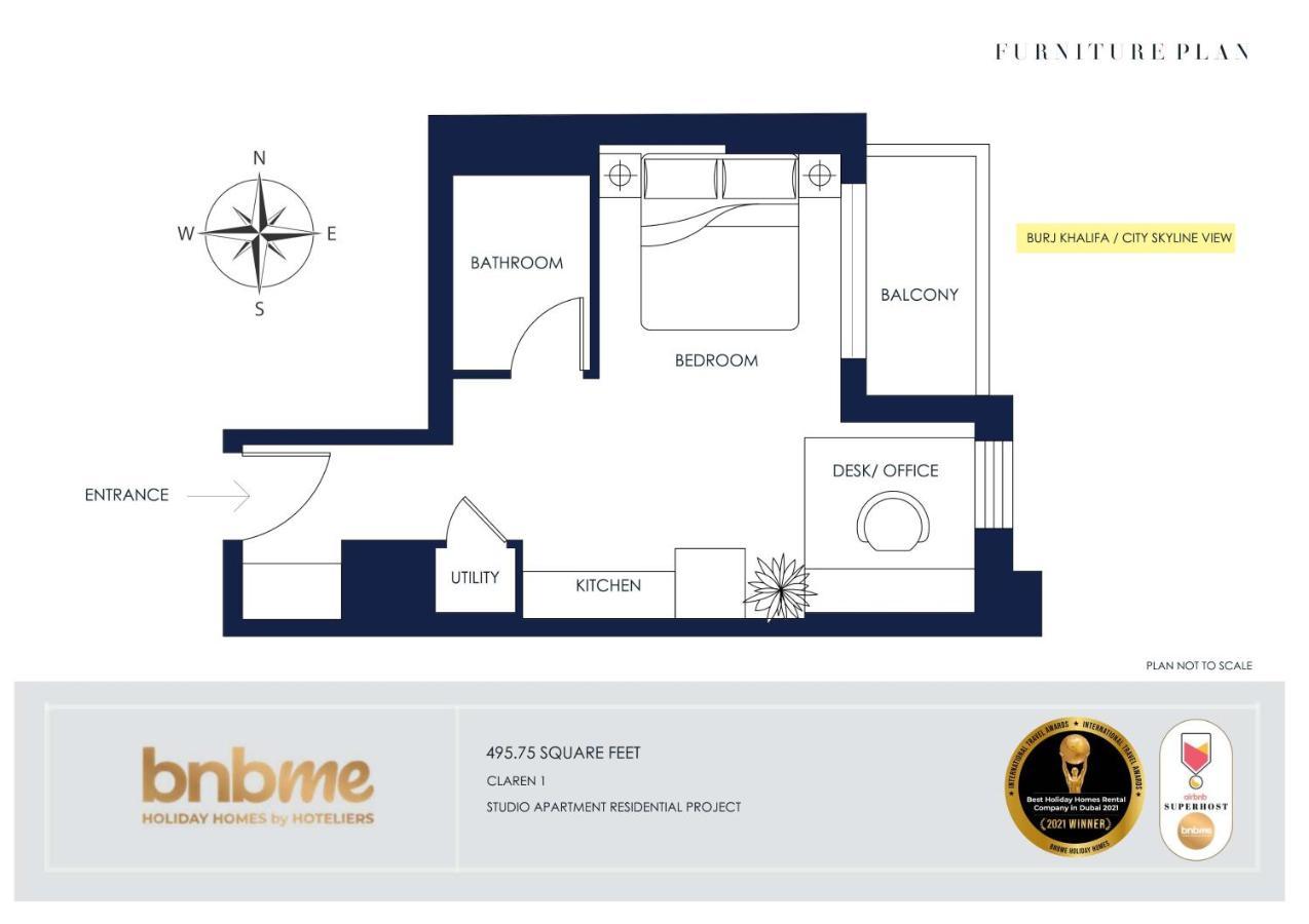 دبي Bnbmehomes - Elegant & Stylish Studio In Downtown - 502 المظهر الخارجي الصورة